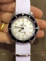 Vintage Rolex Replica Submariner 40mm Watch White Nato Strap
